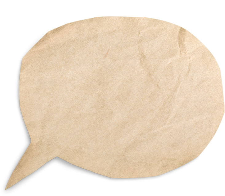 Kraft Paper Shaped into a Speech Bubble 